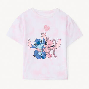 T-shirt manches courtes Stitch & Angel Disney tie and dye fille 