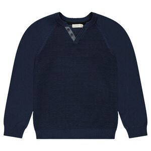 Junior - Pull en tricot ottoman avec col esprit tunisien 