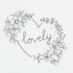 Junior - Tee-shirt manches longues en jersey avec coeur et fleurs printés 