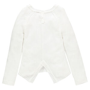 Pull manches longues en tricot avec découpe fantaisie 