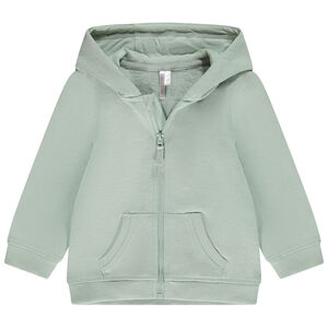 Gilet à capuche en molleton uni avec poche kangourou pour bébé garçon 