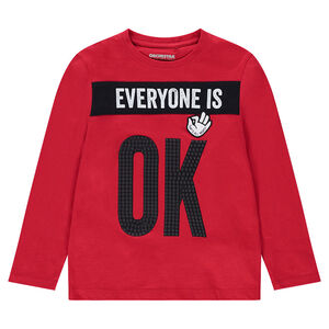 Junior - Tee-shirt manches longues en jersey avec message printé 