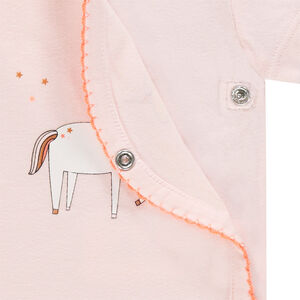 Lot de 3 bodies manches courtes en jersey avec prints fantaisie et licorne 