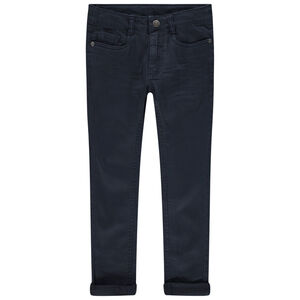 Pantalon en twill à poches effet used et crinkle 