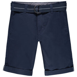 Bermuda uni en toile à ceinture amovible 