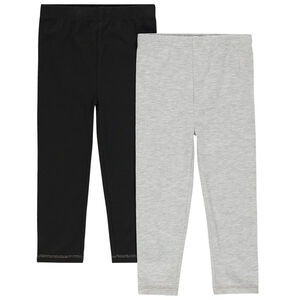 Lot de 2 leggings unis en coton bio 