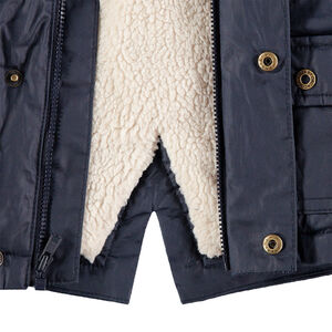 Parka enduite avec doublure en sherpa et poches 