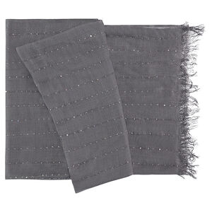 Chèche en voile de viscose avec sequins argentés 