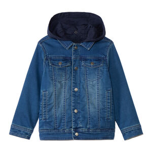 Veste effet denim doublé molleton à capuche garçon 
