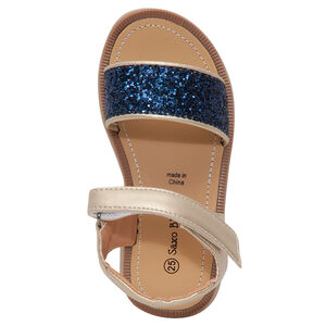 Nu-pieds effet cuir avec bride pailletée 