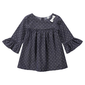 Tunique à pois all-over et manches volantées 