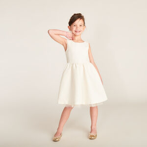 Robe en jacquard et tulle avec motifs floraux fille 