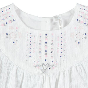 Tunique manches longues à imprimés fantaisie pailletés 