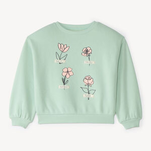 Sweat en molleton print fleuri fille 