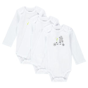 Lot de 3 bodies manches longues ouverture adaptée à l'âge 