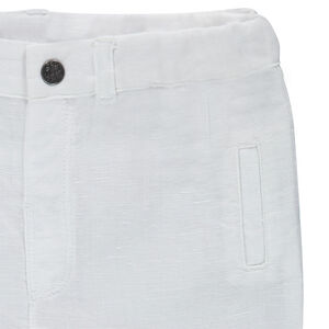 Pantalon en coton et lin uni 
