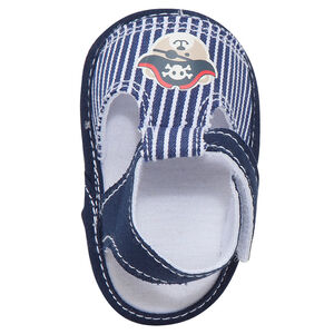 Nu-pieds effet jeans avec rayures et print pirate 