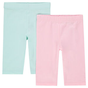 Lot de 2 leggings courts unis 