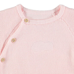 Gilet en coton bio maille épaisse boutonné 