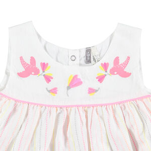 Ensemble avec tunique sans manches rayée et pantalon à volants 