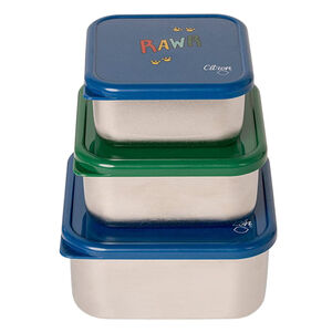 Lunchbox inox empilable 3PCS Blue Dino 