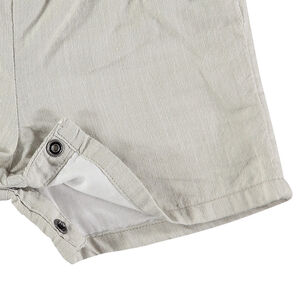 Salopette en coton et lin avec biais fantaisie 