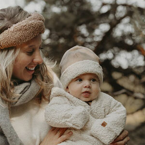 Bonnet Teddy 0-6m réversible Marron 
