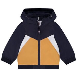 Coupe-vent à capuche effet colorblock en nylon doublé micropolaire pour bébé garçon 