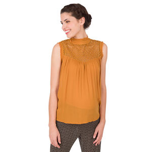 Top de grossesse sans manches avec dentelle et ouverture dos 