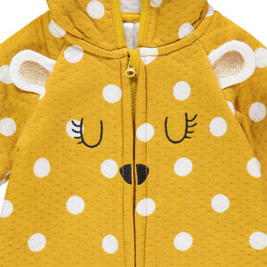 Combinaison longue à pois et détails brodés 