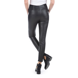 Legging de grossesse noir en simili à élastiques 