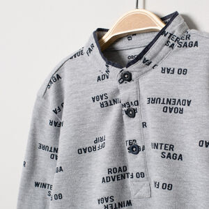 Polo manches longues col mao 