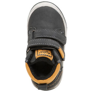 Bottillons effet cuir à scratchs et col contrasté 