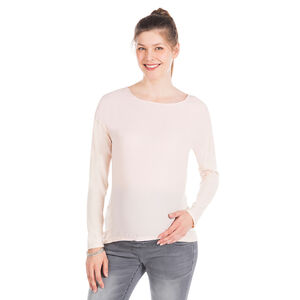 Tee-shirt manches longues de grossesse bi-matière uni 