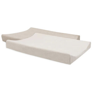 Housse matelas à langer éponge - Oatmeal/sable - 50x70 cm - 2 Pcs 