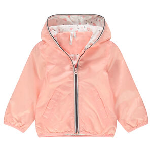 Coupe-vent uni doublé jersey avec motifs fantaisie printé all-over 