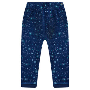 Pyjama en velours avec printe fantaisie et bas imprimé galaxie 