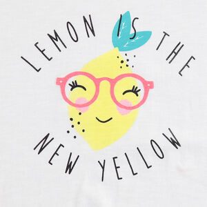 Junior - Tee-shirt manches courtes avec citron printé et liens à nouer 