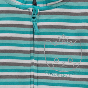 Jogging en molleton avec gilet à capuche rayé et pantalon uni 