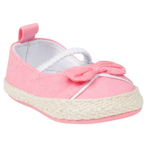 Babies en toile à élastique et noeud esprit espadrille 