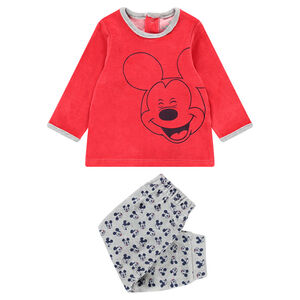 Pyjama en velours avec print Mickey Disney et bas all-over 