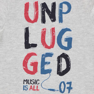 Sous-pull en jersey chiné avec texte coloré printé 