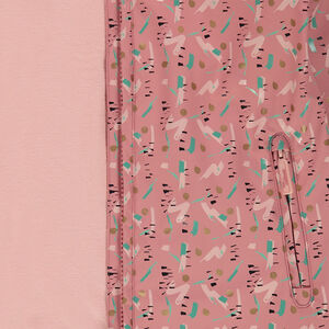 Coupe-vent imprimé en gomme à poches zippées et doublure jersey 