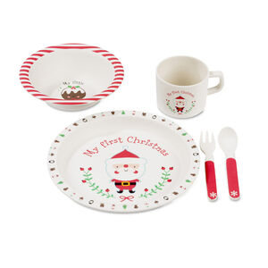 Set repas en bamboo - Papa Noël 