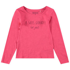 Tee-shirt manches longues en jersey avec message printé 
