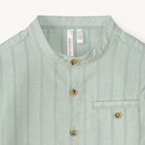 Chemise manches longues rayée col mao pour bébé garçon 