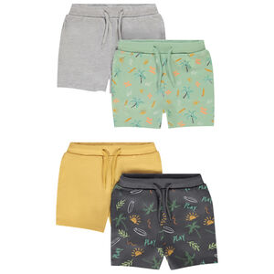 Lot de 4 bermudas en jersey imprimé palmiers pour bébé garçon 
