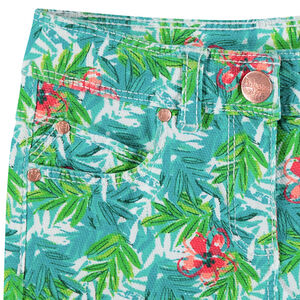 Short en coton fantaisie avec imprimé tropical all-over 