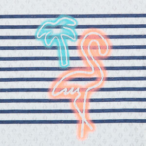 Junior - Tee-shirt à manches courtes volantées print flamant rose 