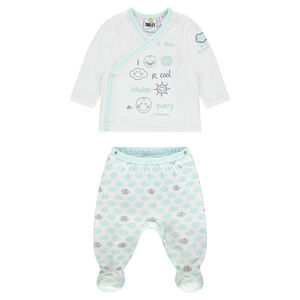Pyjama en velours print Smiley Baby 